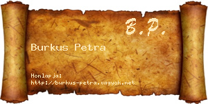 Burkus Petra névjegykártya