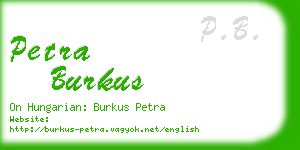 petra burkus business card